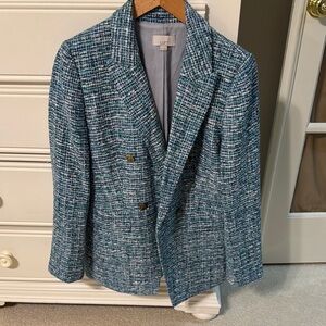 LOFT Blue Tweed Blazer